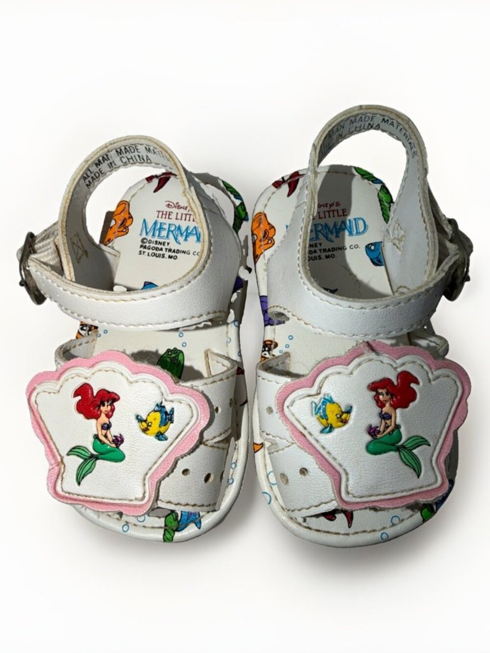 Vintage 90s Disney Little Mermaid Sandals Baby Size 3 Seashell Princess